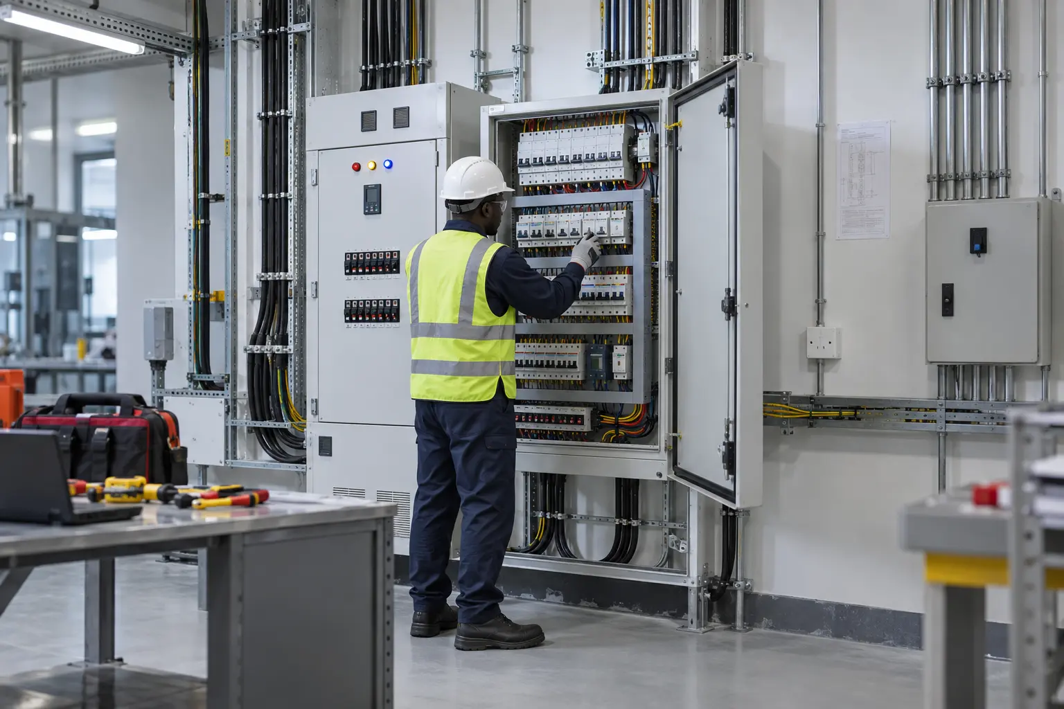Sample commercial electrical distribution board commissioning